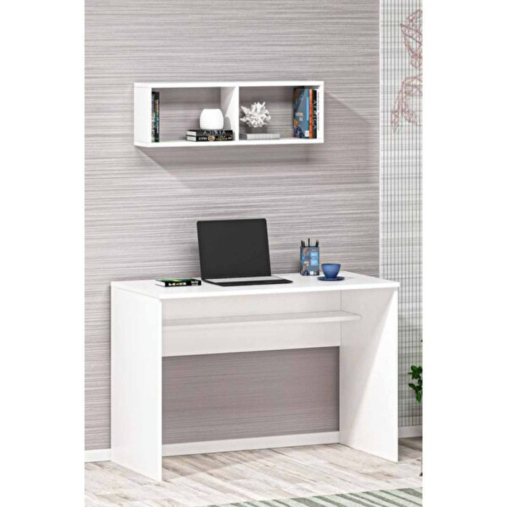 Gardenya Home Gardenya Beyaz Renkli Dekoratif Modern Üst Raflı Kitaplıklı Ofis Öğrenci Çalışma Masası - 60 x 120 x 74 cm Çalışma Masası Fiyatı