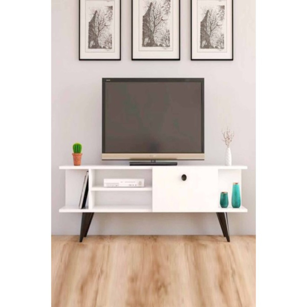 Gardenya Home Gardenya Beyz Renkli Dekoratif Modern Raflı Dolaplı Tv Ünitesi Televizyon Sehpası - Beyaz Tv Ünitesi / Sehpası Fiyatı