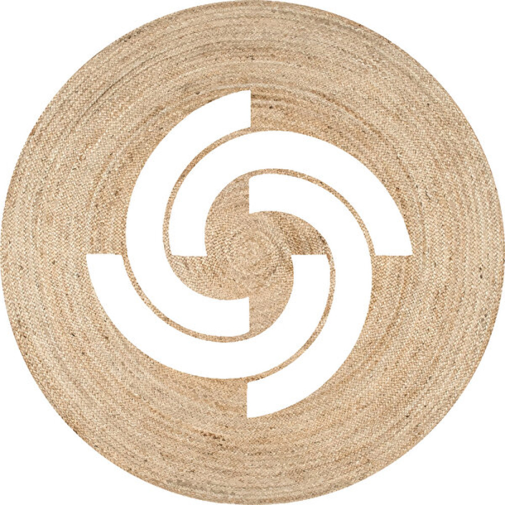 Gardenya Home Gardenya Bolero Örgü 36 Beyaz Sarmal Jüt Örme Hasır Kilim 80 x 80 cm - Bej Kilim Fiyatı