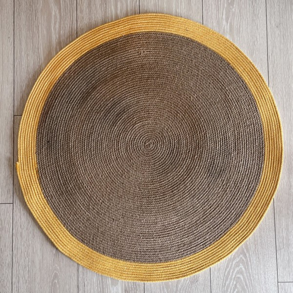 Gardenya Home Gardenya Delhi Natural Sarı Bordürlü Sisal Dekoratif Modern Jüt Halı Hasır Kilim - 80 x 80 cm Kilim Fiyatı