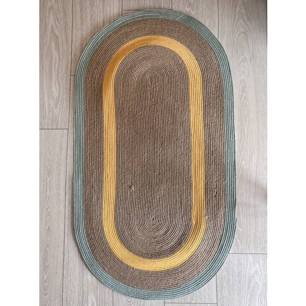 Gardenya Home Gardenya Delhi Natural Sisal Mint Harda Bordürlü Oval Modern Jüt Halı Hasır Kilim - 80 x 150 cm Kilim Fiyatı