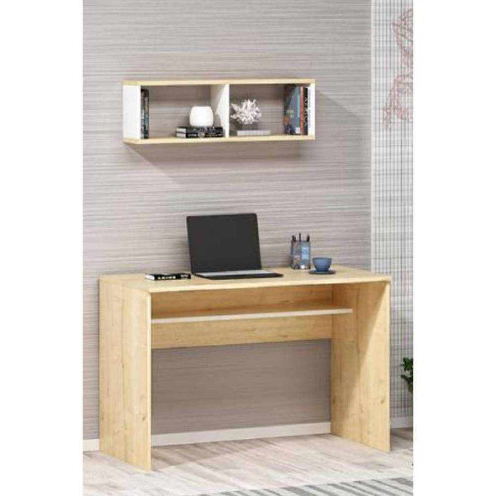 Gardenya Home Gardenya Meşe Renkli Dekoratif Modern Üst Raflı Kitaplıklı Ofis Öğrenci Çalışma Masası - 60 x 120 x 74 cm Çalışma Masası Fiyatı