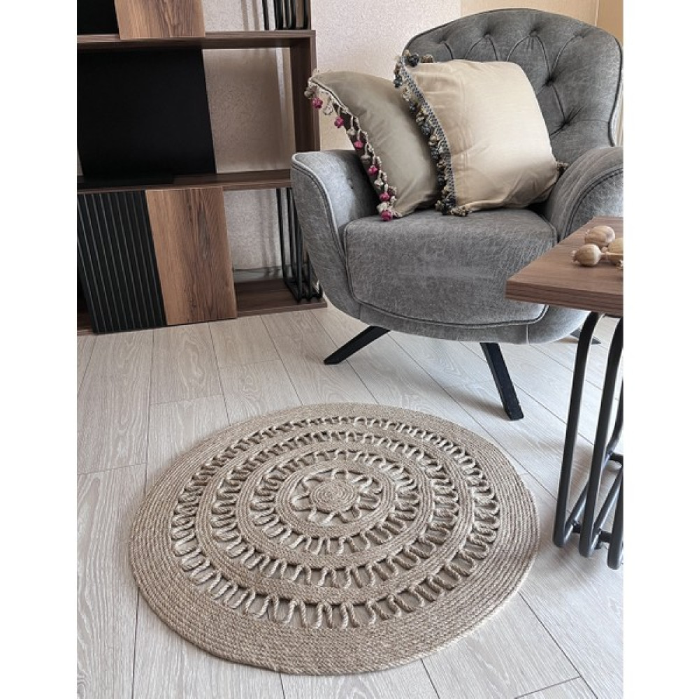 Gardenya Oslo 01 Doğal Jüt Halı Hasır Kilim 80 x 80 cm - Bej Kilim Fiyatı