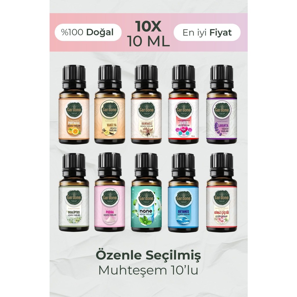 Gardone 10'lu Set Uçucu Yağ Buhurdanlık Yağı Doğal Yağlar Oda Kokusu Esansiyel Yağlar Difüzör Yağ 10ml - 10 ml Evcil Hayvan Ürünleri Fiyatı