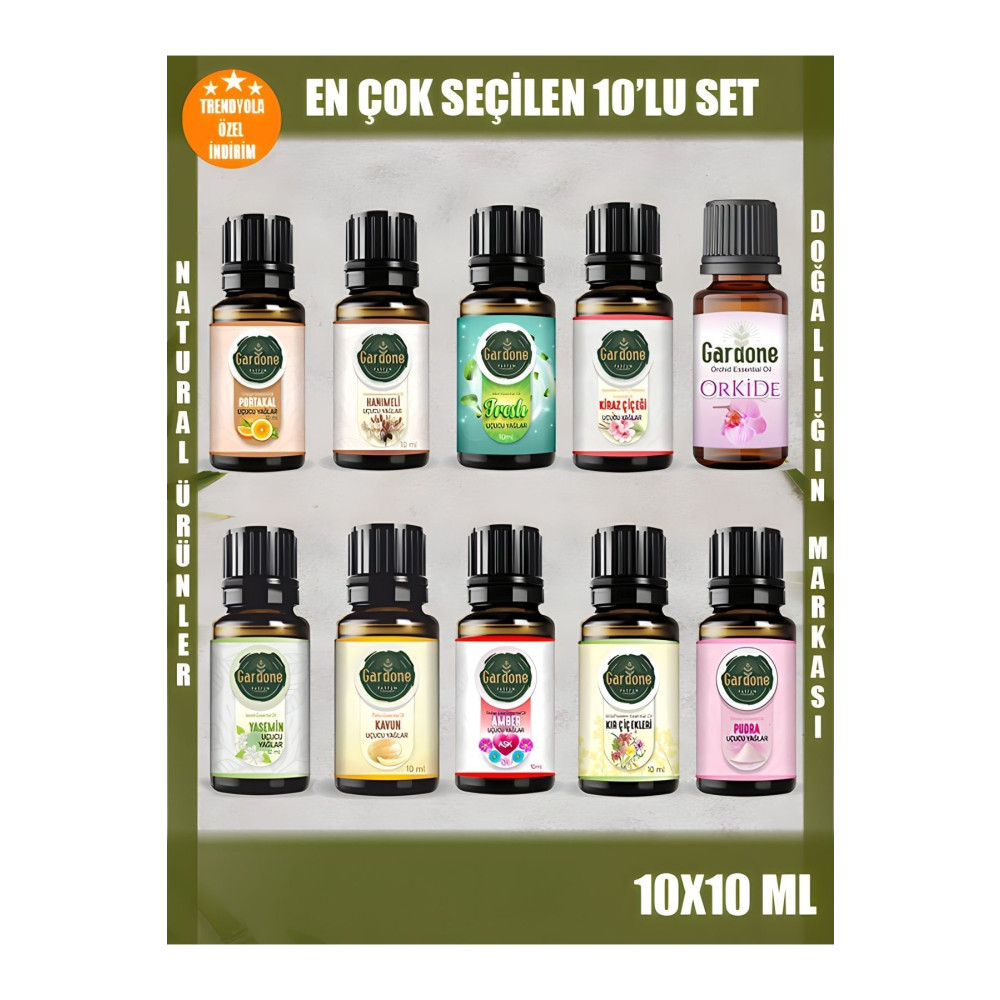 Gardone Sevilen 10lu Set Esansiyel Uçucu Yağ Buhurdanlık Yağı Hava Nemlendiri Aroma Difizörü Kokusu Esans Deterjan ve Temizlik Ürünleri Fiyatı