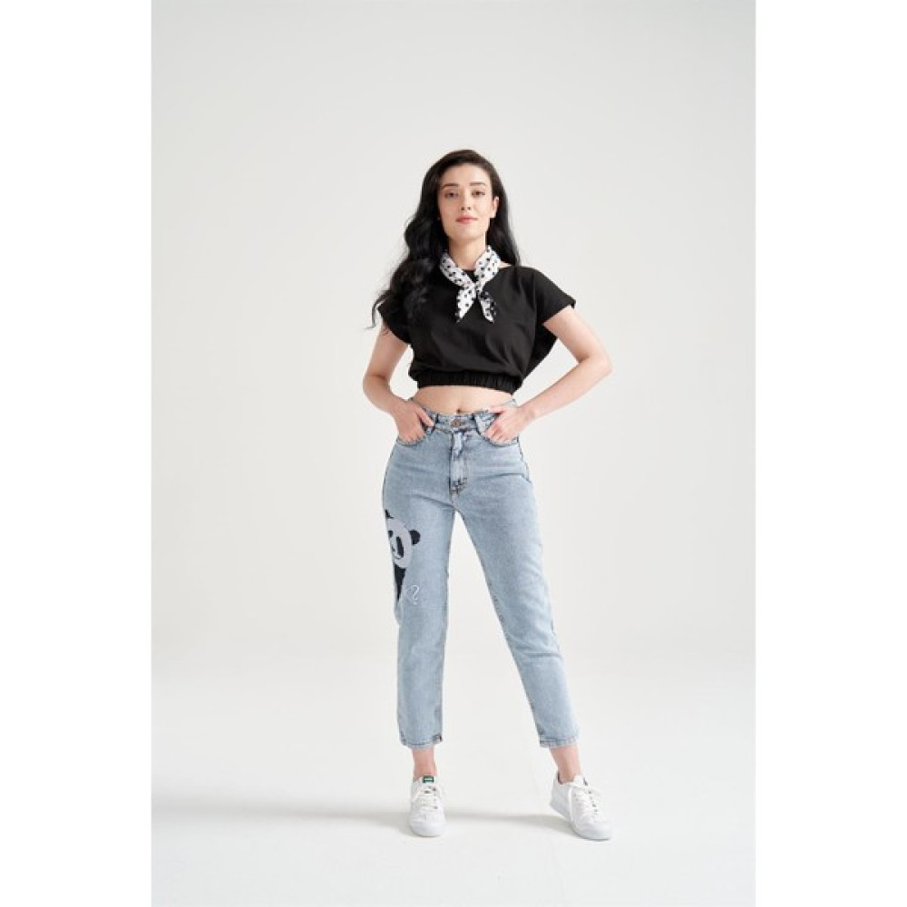Garmi Kadın Beli Lastikli Basic T-Shirt Siyah Bayan T-shirt Fiyatı
