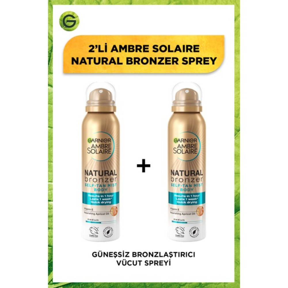 Garnier 2'li Garnier Ambre Solaire Natural Bronzer Güneşsiz Bronzlaştırıcı Sprey 150ML Seti Bronzlaştırıcılar Fiyatı