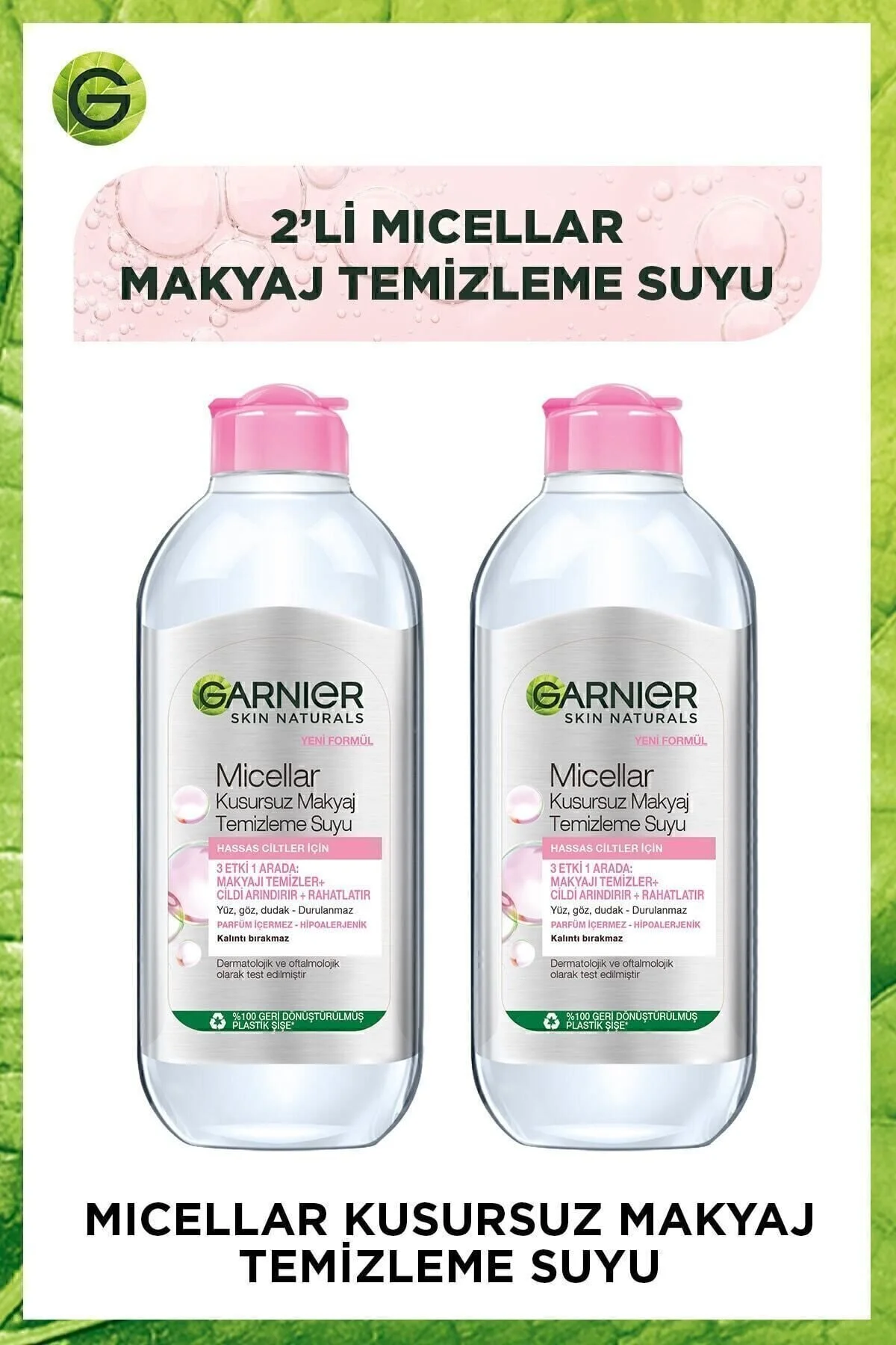 Garnier 2li Micellar Kusursuz Makyaj Temizleme Suyu 400 Ml" Makyaj Temizleyicileri Fiyatı