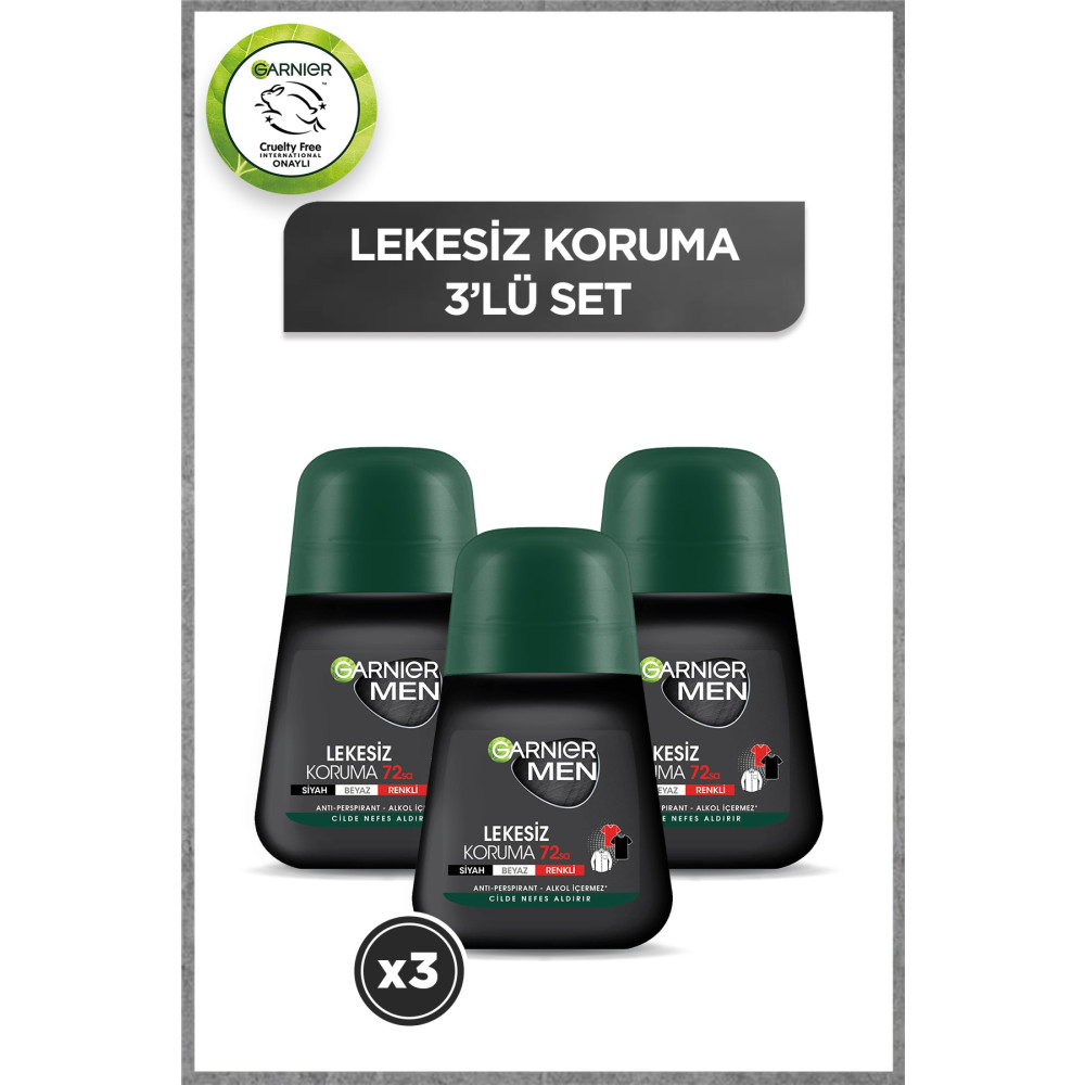 Garnier 3lü Men Lekesiz Koruma Roll-on Seti Roll-Onlar Fiyatı