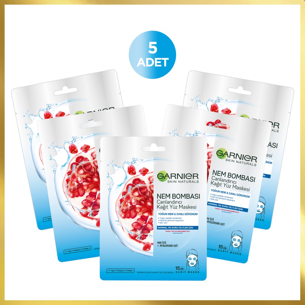Garnier 5'li Garnier Skin Canlandırıcı Kağıt Maske Seti Maskeler Fiyatı