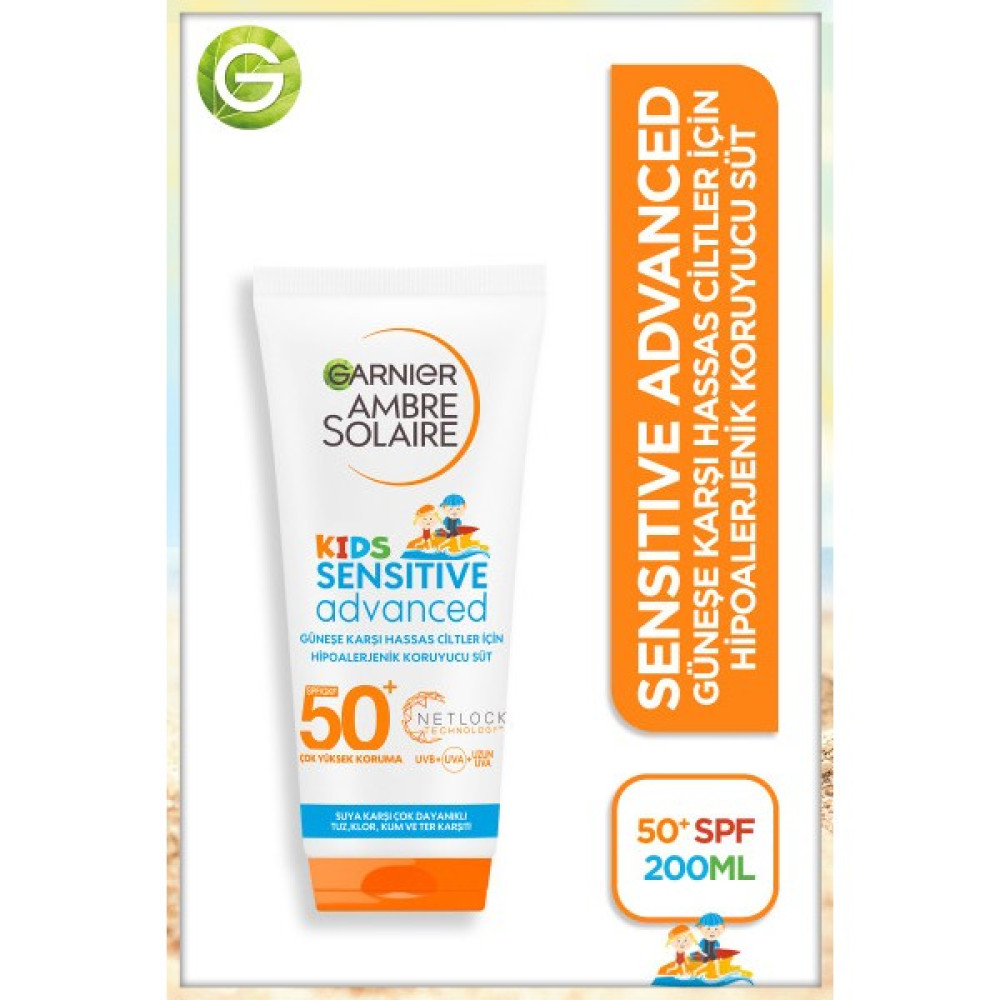 Garnıer Ambre Solaıre Sensıtıve Advanced Çocuk Güneşe Karşı Hassas Ciltler Için Hipoalerjenik Koruyucu Süt 50SPF 200ML Güneş Kremleri ve Losyonları Fiyatı