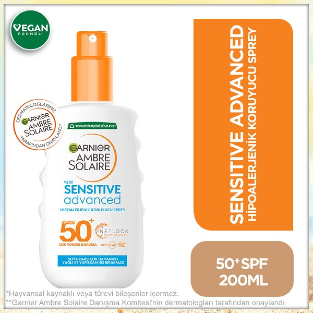 Garnier Ambre Solaire Sensitive Advanced Koruyucu Sprey GKF50+ 200ML Güneş Kremleri ve Losyonları Fiyatı