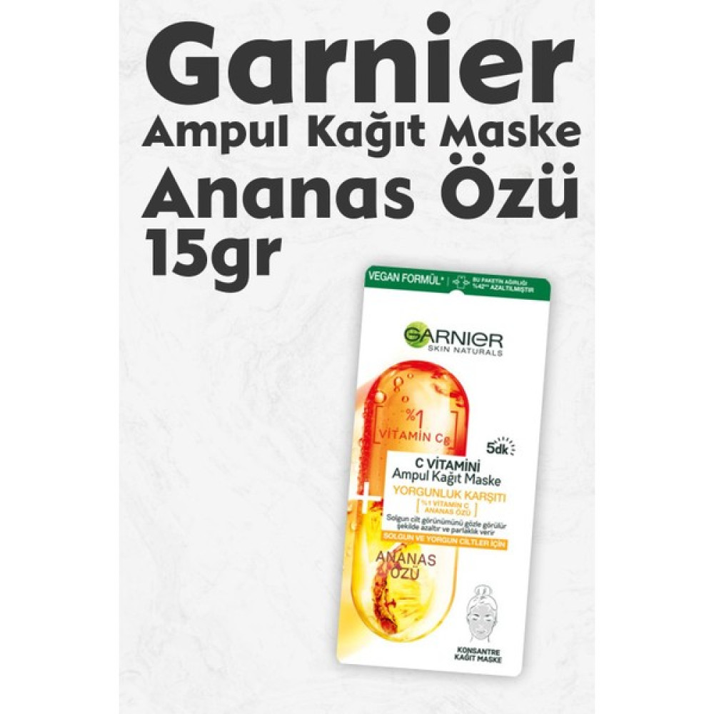 Garnier Ampul Kağıt Maske C Vitamini Ananas Özü 15 gr Maskeler Fiyatı