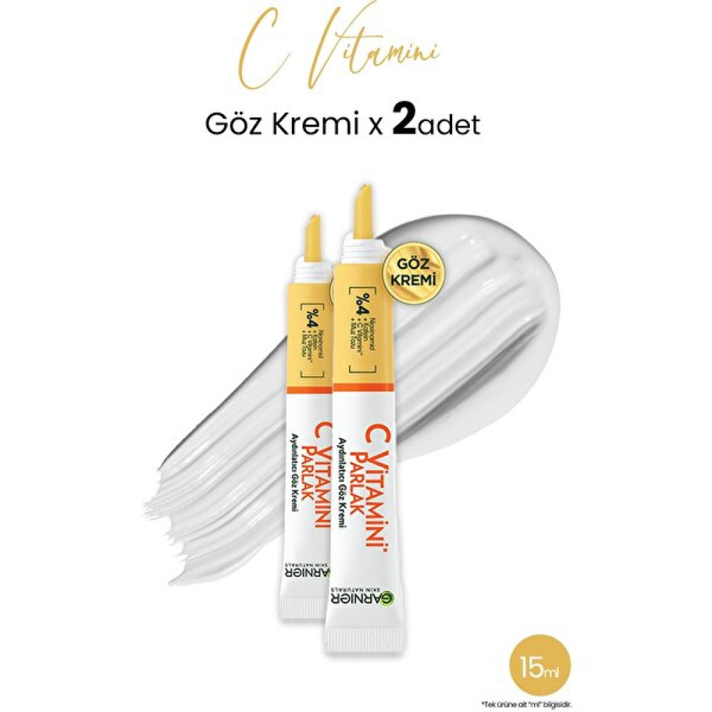 Garnier Aydınlatıcı Göz Kremi C Vitamini 15 ml x 2 Adet Göz Kremi Fiyatı