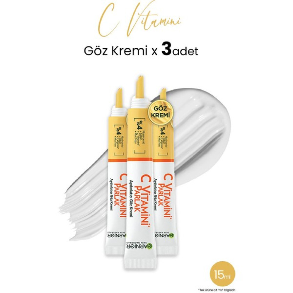 Garnier Aydınlatıcı Göz Kremi C Vitamini 15 ml x 3 Adet Göz Kremi Fiyatı
