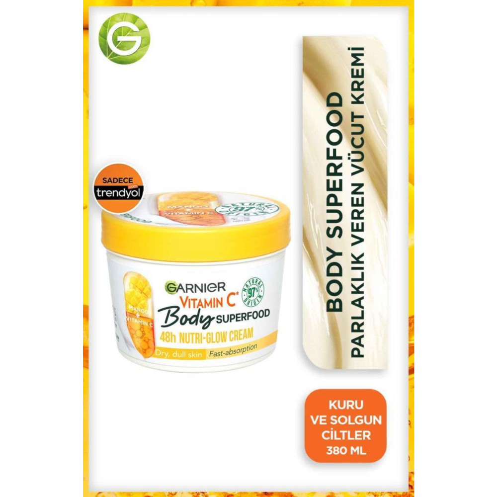 Garnier Body Superfood C Vitamini Parlaklık Veren Vücut Kremi [mango + C Vitamini] 380ml Vücut Losyonu ve Nemlendiricileri Fiyatı