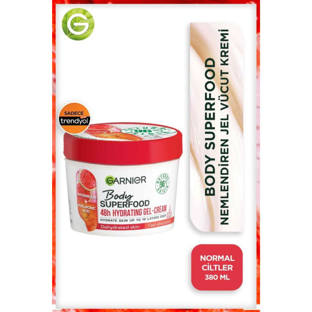 Garnier Body Superfood Nemlendiren Jel Vücut Kremi [karpuz Hyaluronik Asit] 380ml Vücut Losyonu ve Nemlendiricileri Fiyatı