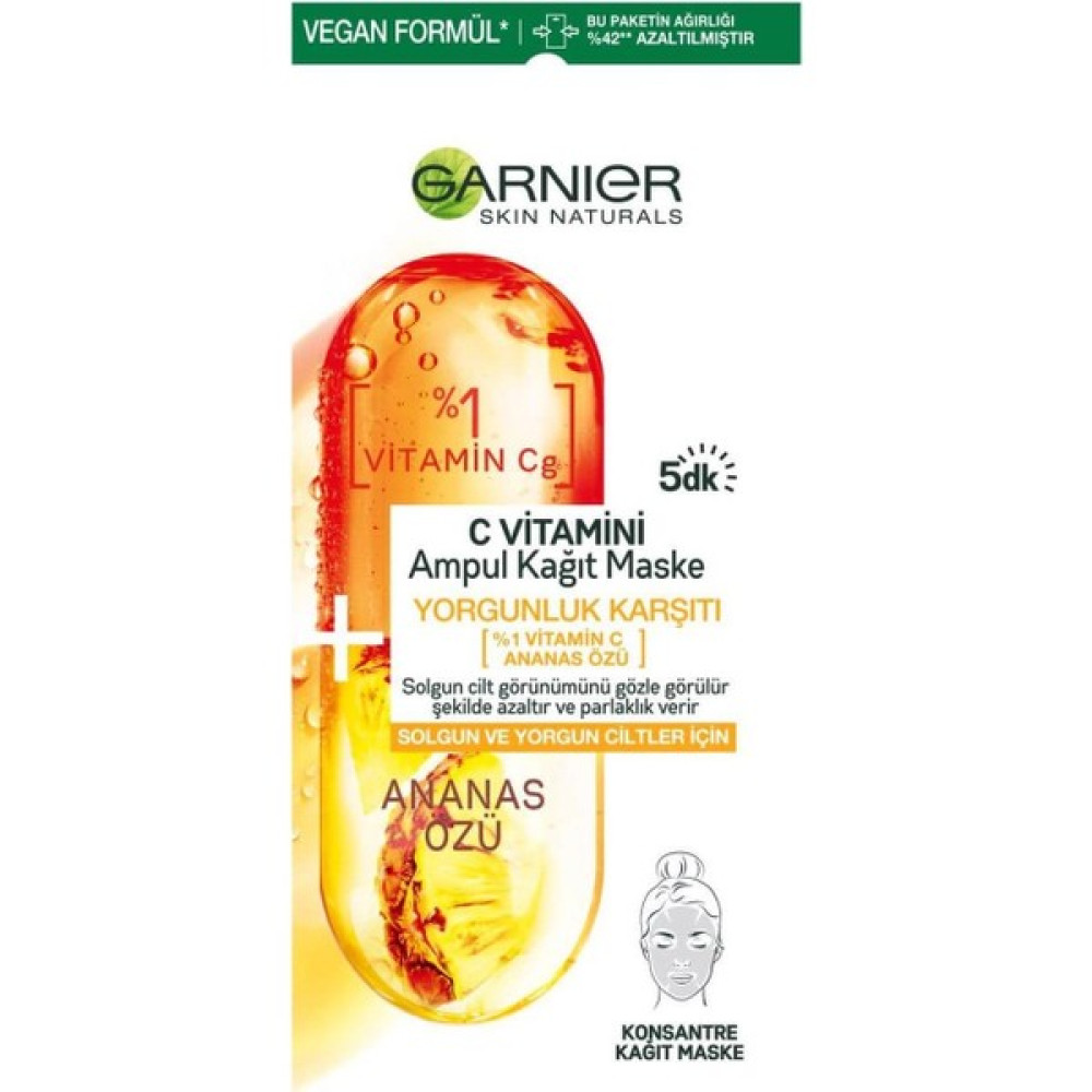 Garnier C Vitamini Yorgunluk Karşıtı Ampul Kağıt Yüz Maskesi 15 gr - [d] Maskeler Fiyatı