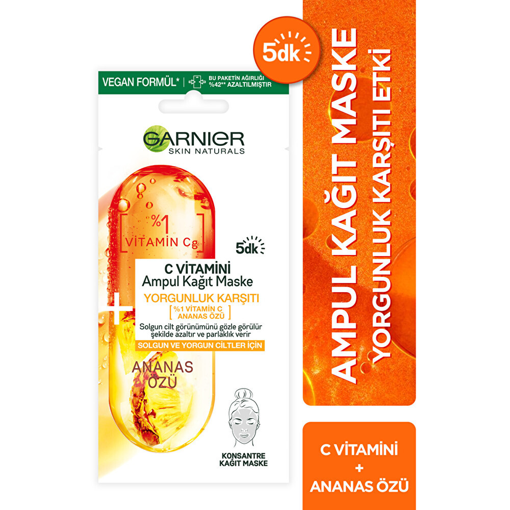 Garnier C Vitamini Yorgunluk Karşıtı Ampul Kağıt Yüz Maskesi Maskeler Fiyatı