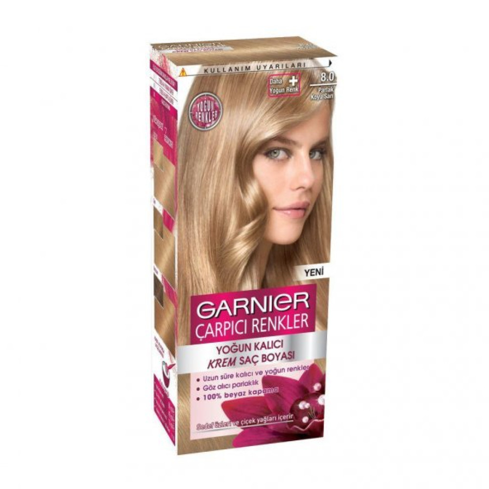 Garnier Carpici Renkler Krem Sac Boyasi 8.0 Parlak Koyu Sari Saç Bakım Maskeleri & Serumlar & Spreyler Fiyatı