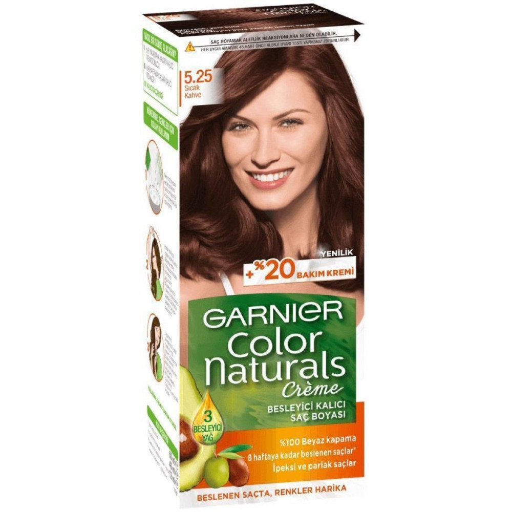 Garnier Color Naturals Sac Boyasi 5.25 Sicak Kahve Delist Saç Bakım Maskeleri & Serumlar & Spreyler Fiyatı