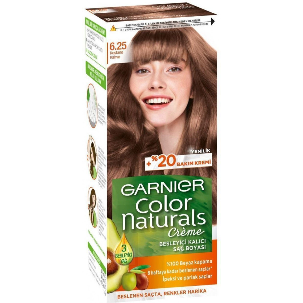 Garnier Color Naturals Sac Boyasi 6.25 Kestane Kahve Saç Bakım Maskeleri & Serumlar & Spreyler Fiyatı