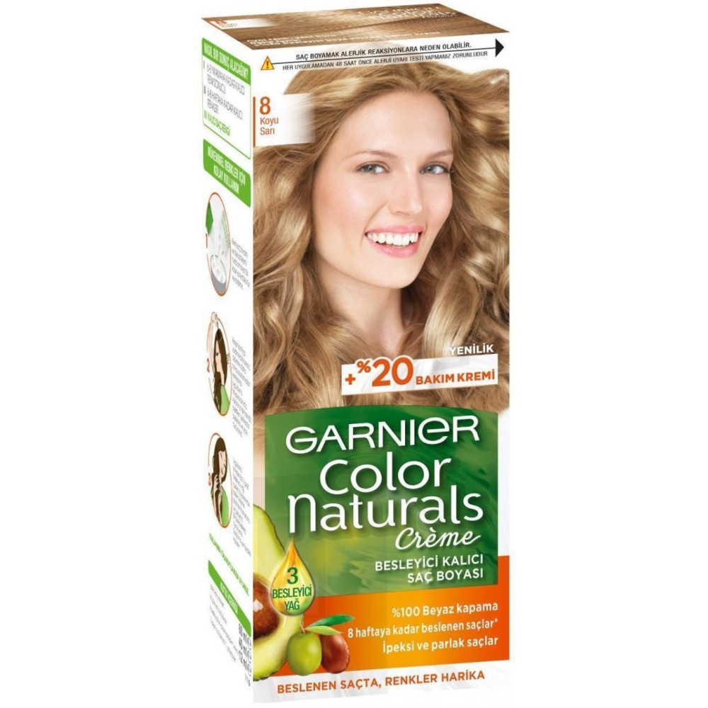Garnier Color Naturals Sac Boyasi 8 Koyu Sari Saç Bakım Maskeleri & Serumlar & Spreyler Fiyatı