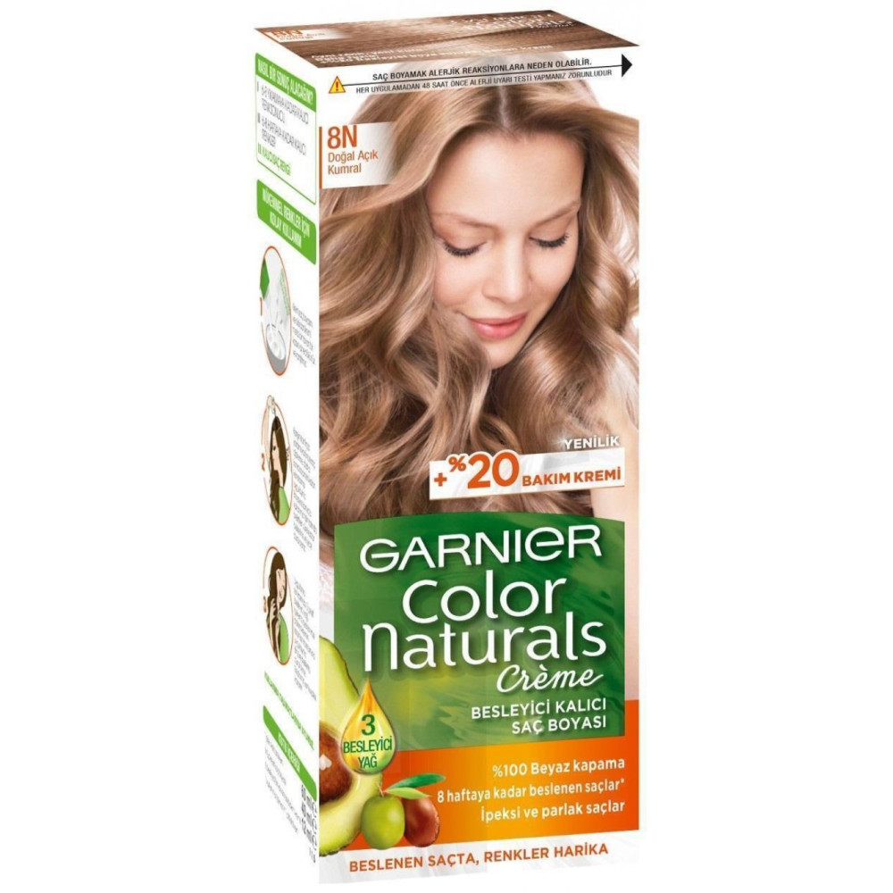 Garnier Color Naturals Sac Boyasi 8N Dogal Acik Kumral Saç Bakım Maskeleri & Serumlar & Spreyler Fiyatı