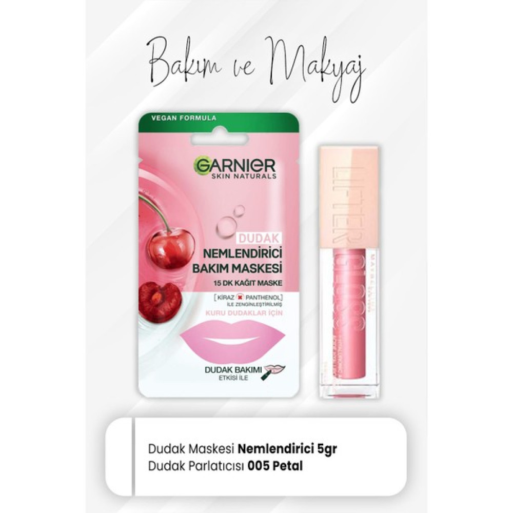 Garnier Dudak Kağıt Bakım Maskesi Ve Lifter Gloss 005 Petal Dudak Bakımı / Koruyucu Fiyatı