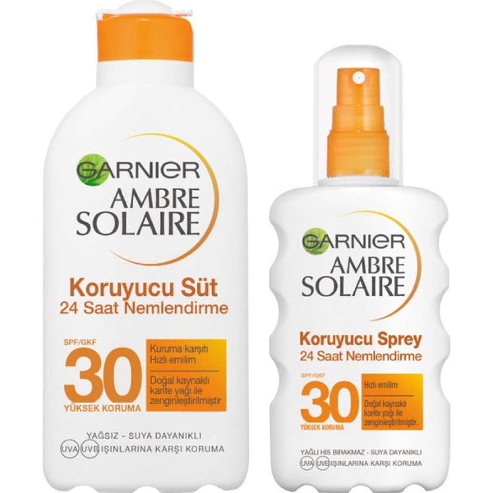 Garnier Güneş Sütü Spf 30 200 ml + Güneş Koruyucu Süt Sprey SPF30 200 ml Güneş Kremleri ve Losyonları Fiyatı