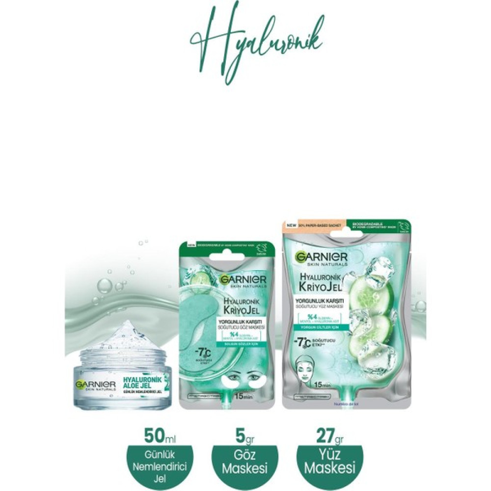 Garnier Hyaluronik Aloe Nemlendirici Jel 50 Ml,soğutucu Göz Maskesi 5 gr ve Yüz Maskesi 27 gr - 1 Nemlendiriciler Fiyatı
