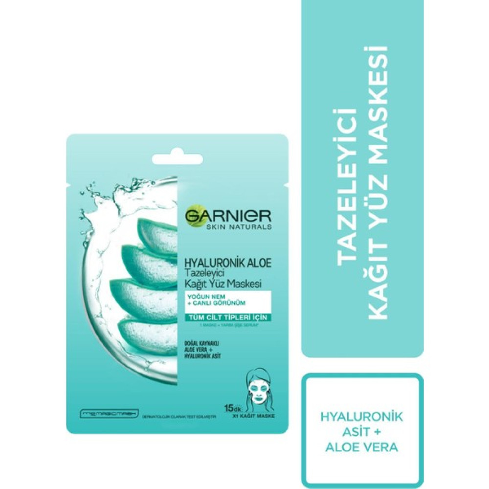 Garnier Hyaluronik Aloe Tazeleyici Kağıt Yüz Maskesi Maskeler Fiyatı