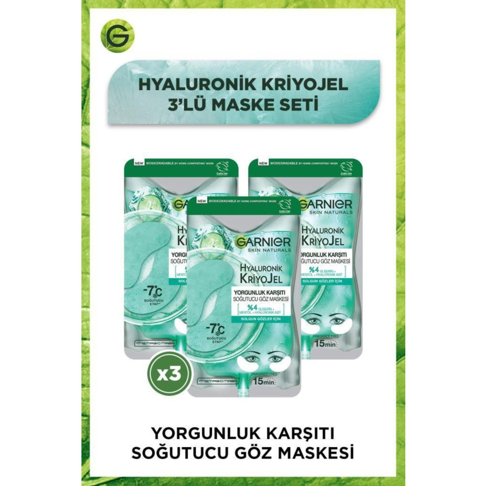 Garnier Hyaluronik Kriyojel Yorgunluk Karşıtı Soğutucu Göz Maskesi 3lü Set Cilt ve Yüz Bakımı Fiyatı