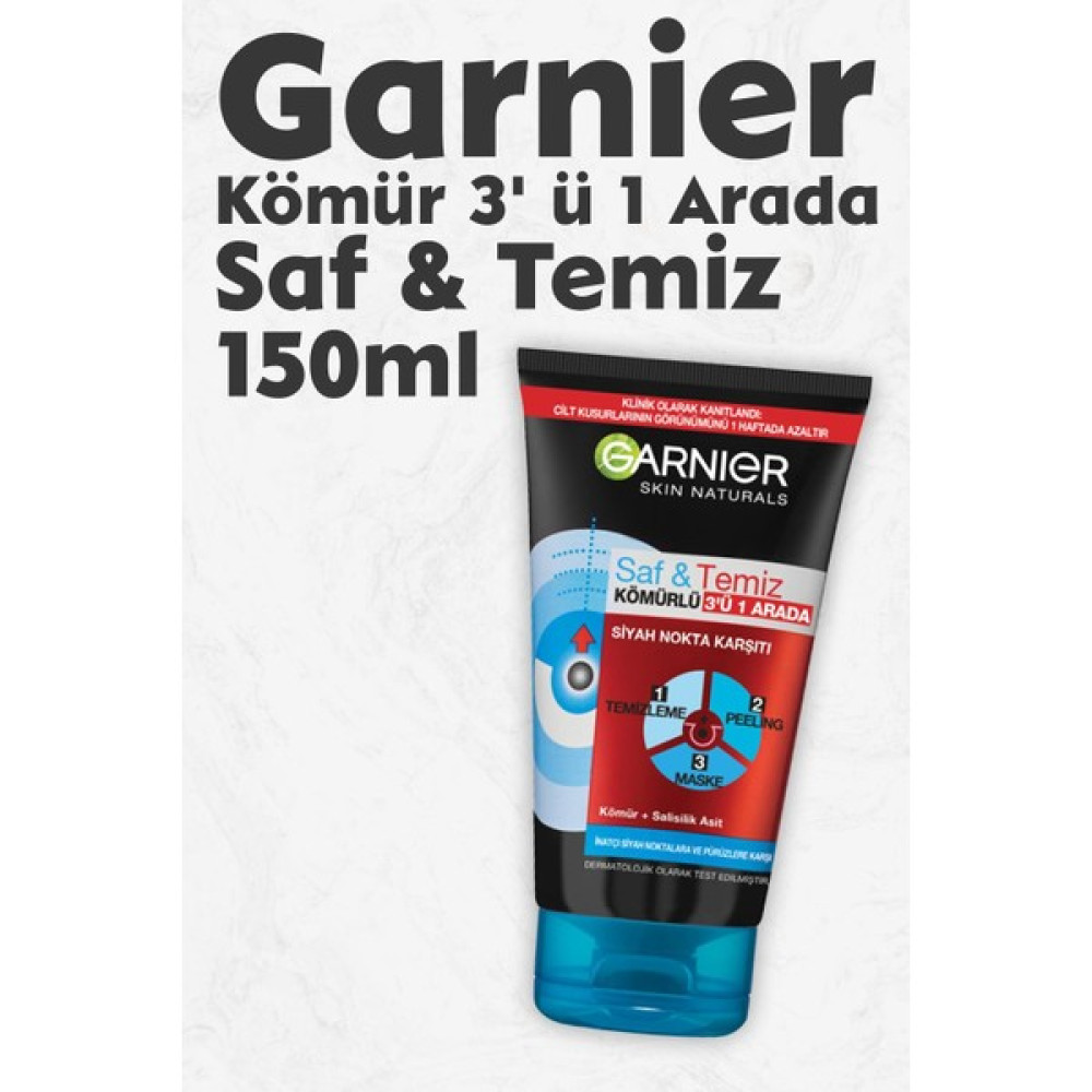 Garnier Kömür 3' Ü 1 Arada Saf & Temiz 150 ml Maskeler Fiyatı