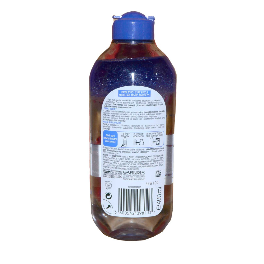 Garnier Makyaj Temizleme Suyu 400 ml Besleyici Çift Fazlı Miccelar