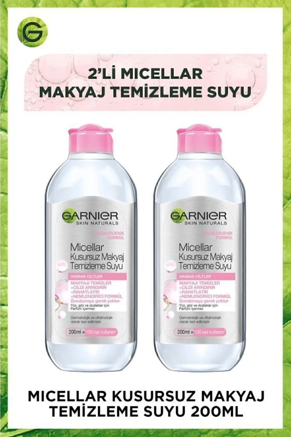 Garnier Micellar Kusursuz Makyaj Temizleme Suyu 200ml 2li Set" Makyaj Temizleyicileri Fiyatı