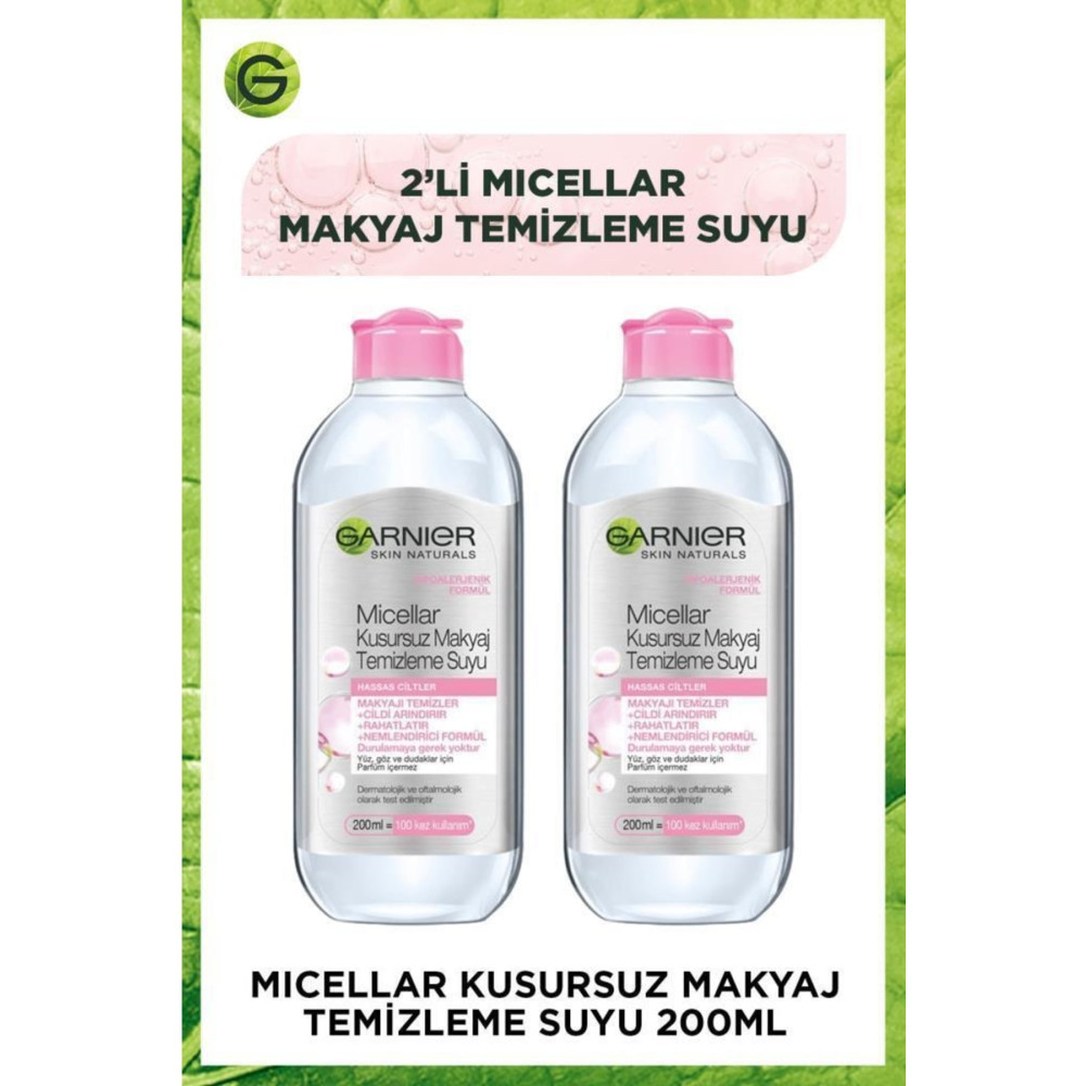 Garnier Micellar Kusursuz Makyaj Temizleme Suyu 200ml 2li Set Makyaj Temizleyicileri Fiyatı