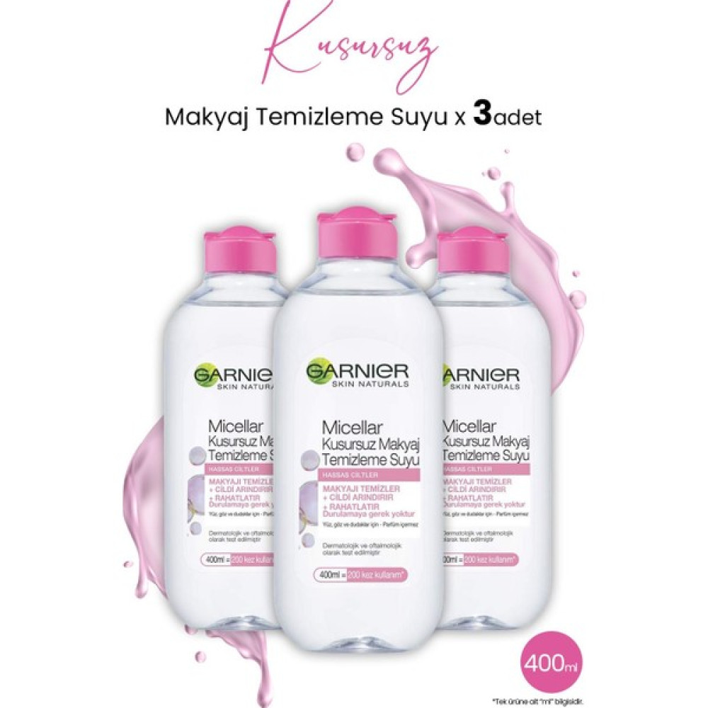 Garnier Micellar Kusursuz Makyaj Temizleme Suyu 400 ml x 3 Adet Nemlendiriciler Fiyatı