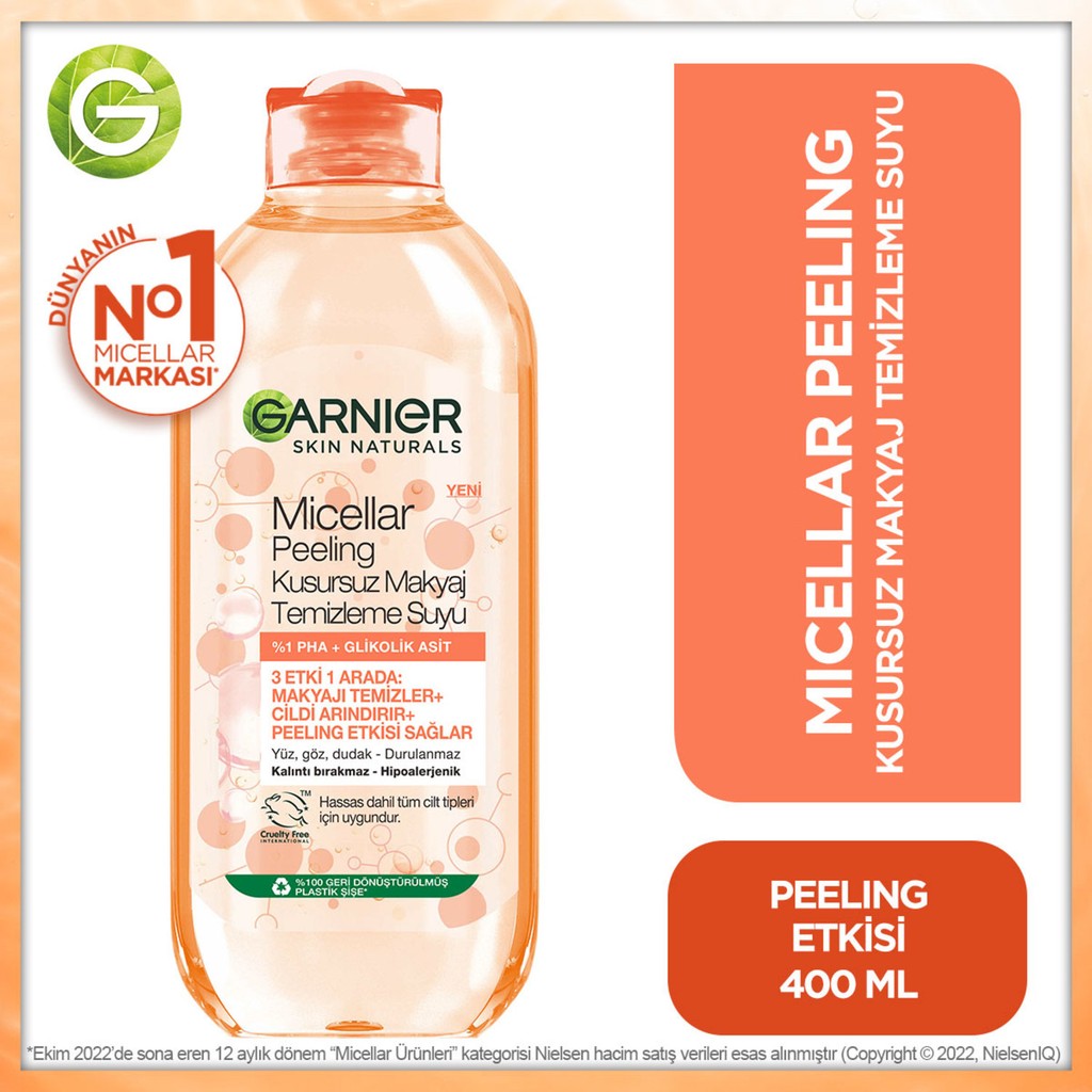 Garnier Micellar Peeling Kusursuz Makyaj Temizleme Suyu 400 Ml Makyaj Temizleyicileri Fiyatı