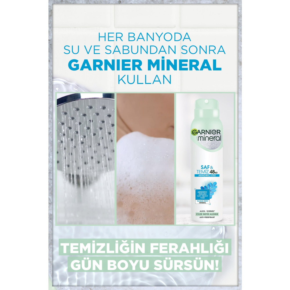 Garnier Mineral Saf ve Temiz Kadın Sprey Deodorant Deodorantlar Fiyatı