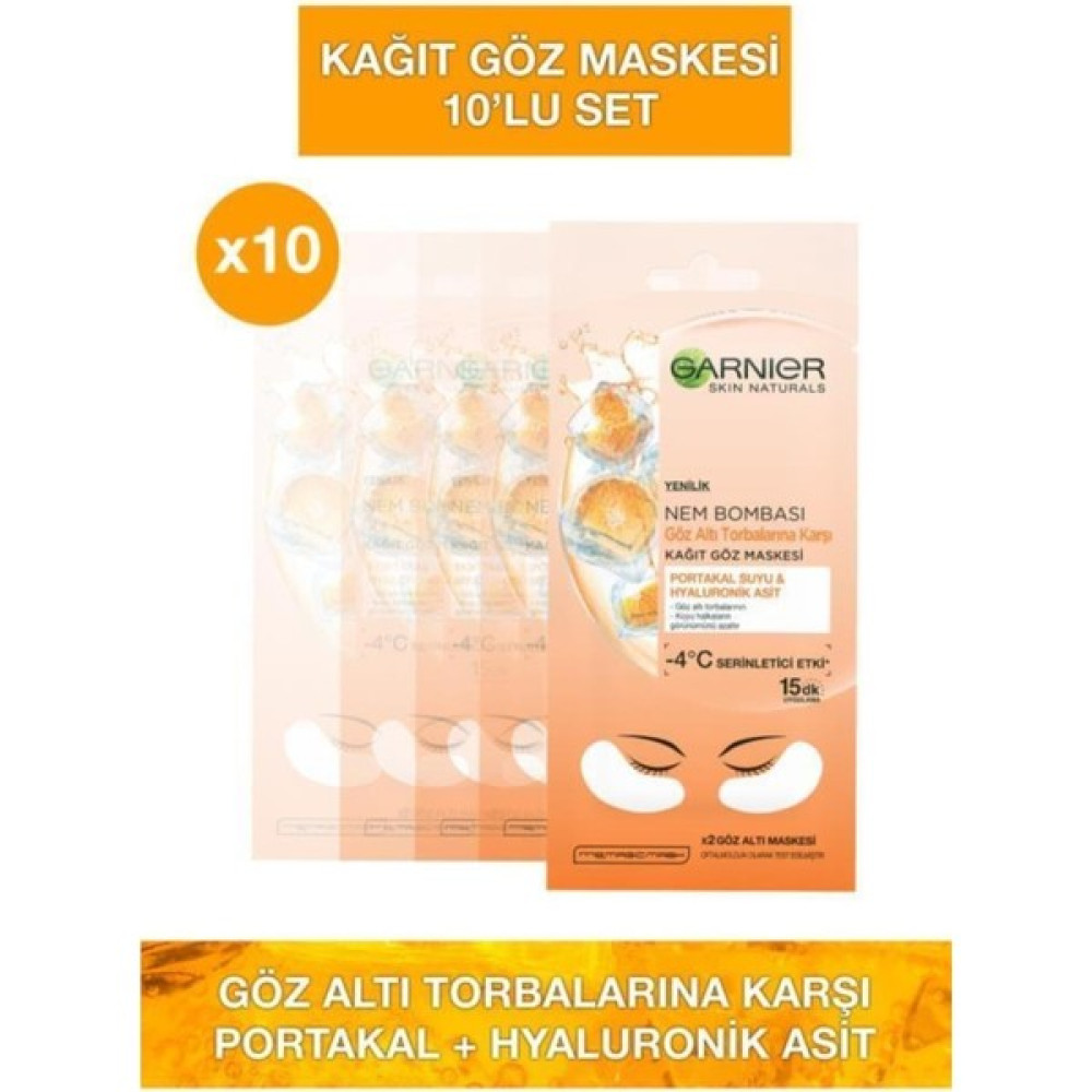 Garnier Nem Bombası Göz Altı Torbalarına Karşı Kağıt Göz Maskesi Seti 10'lu Maskeler Fiyatı