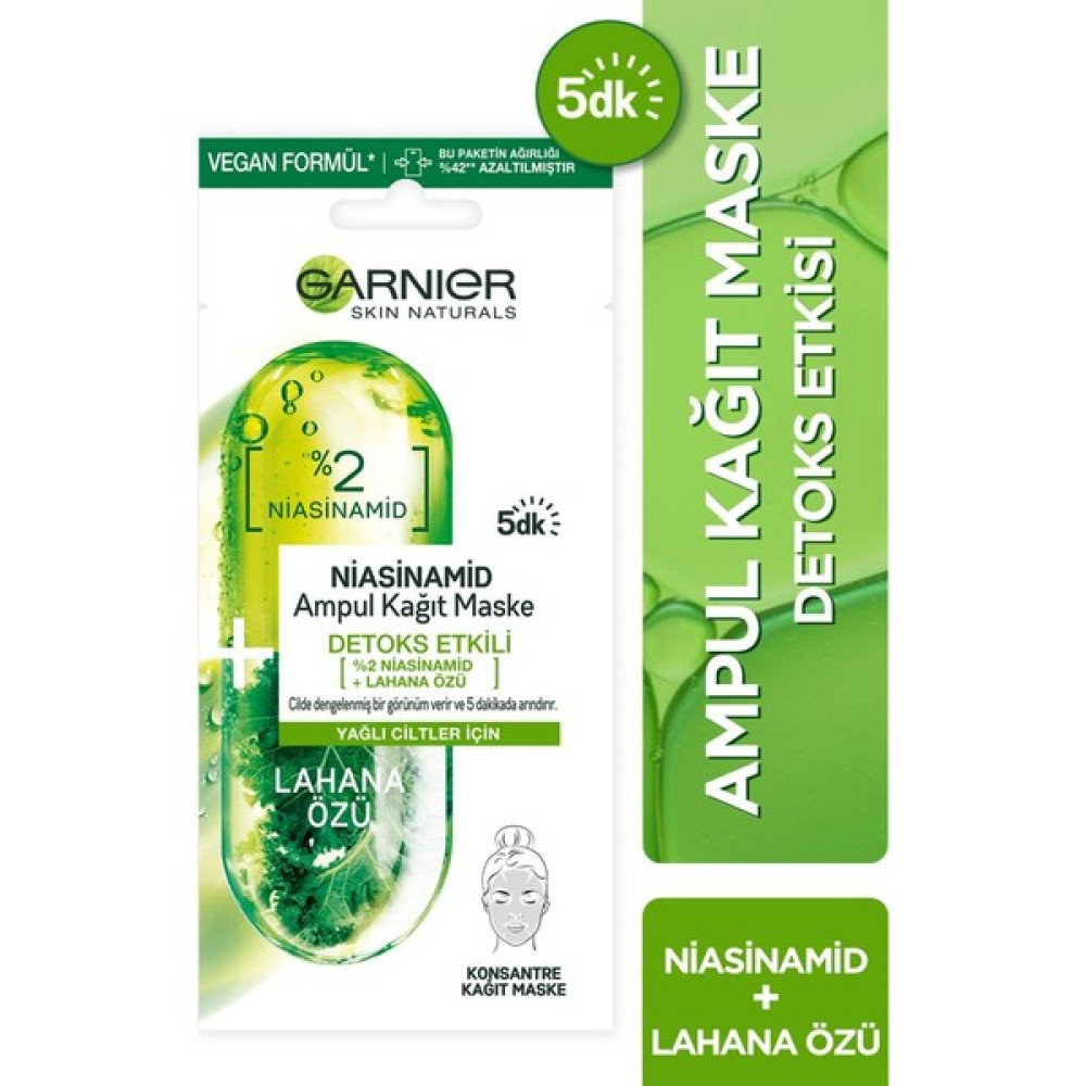 Garnier Niasinamid Detoks Etkili Ampul Kağıt Yüz Maskesi Maskeler Fiyatı