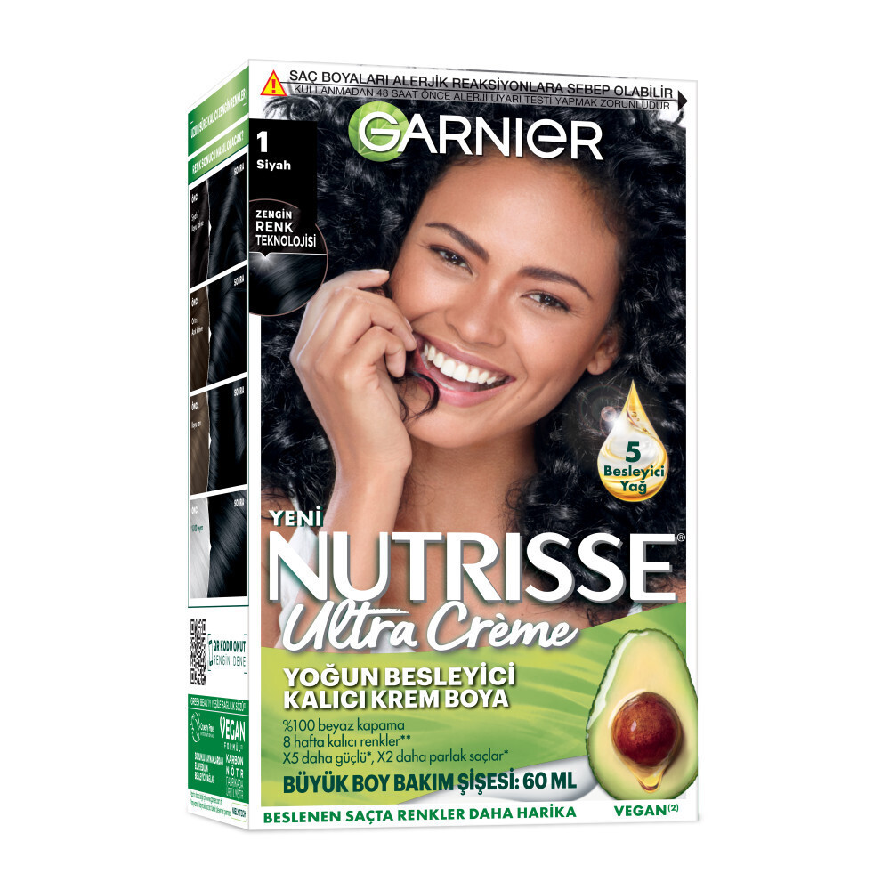 Garnier Nutrisse Yoğun Besleyici Kalıcı Krem Saç Boyası 1 Siyah Saç Boyası Fiyatı