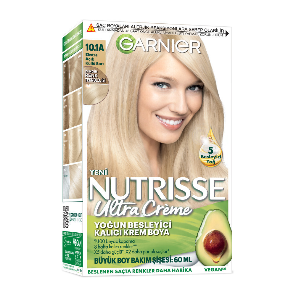 Garnier Nutrisse Yoğun Besleyici Kalıcı Krem Saç Boyası 10.1A Ekstra Açık Küllü Sarı Saç Boyası Fiyatı