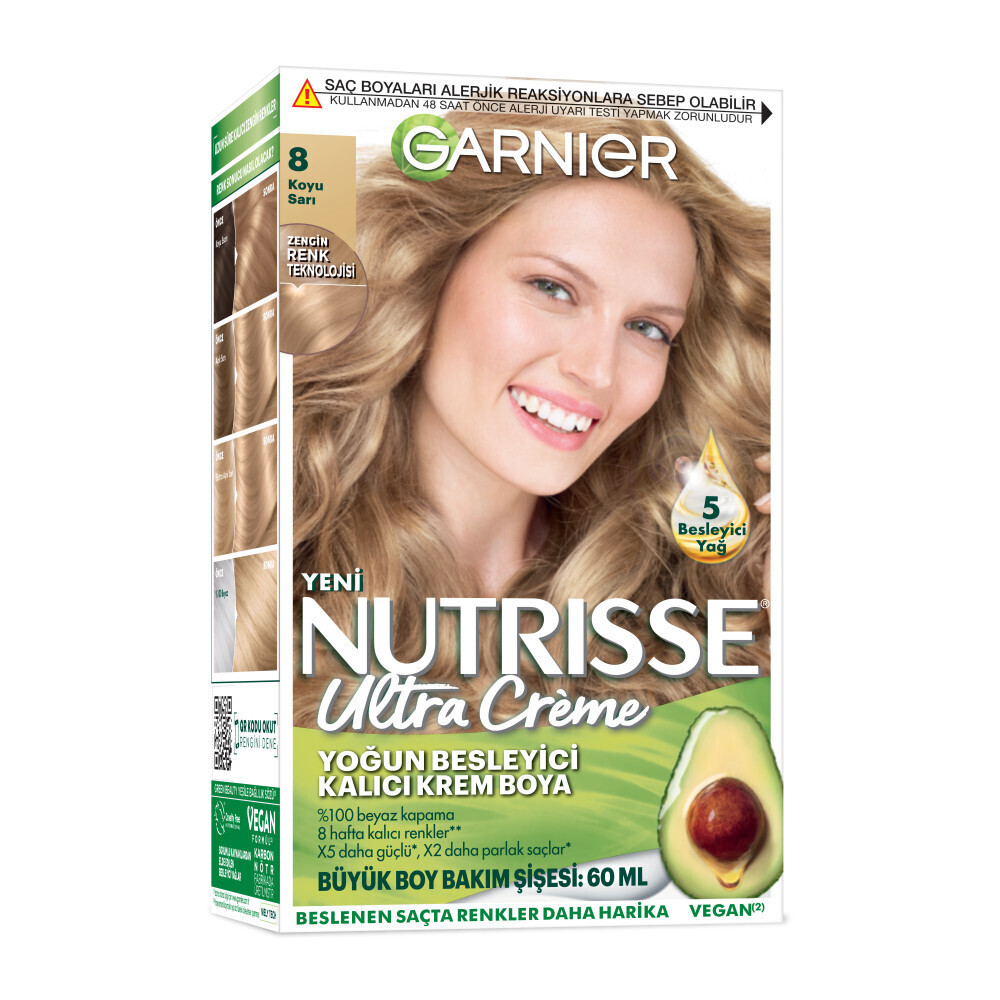 Garnier Nutrisse Yoğun Besleyici Kalıcı Krem Saç Boyası 8 Koyu Sarı Saç Boyası Fiyatı