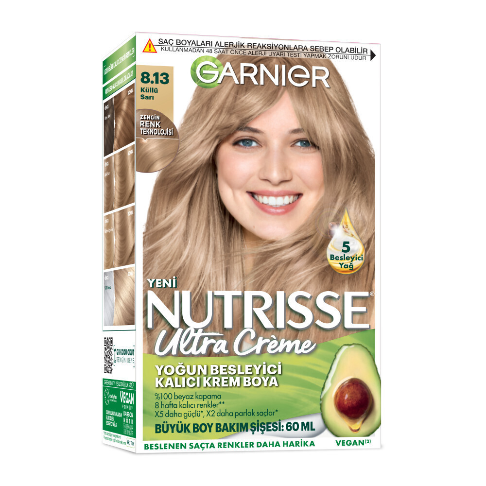 Garnier Nutrisse Yoğun Besleyici Kalıcı Krem Saç Boyası 8.13 Küllü Sarı Saç Boyası Fiyatı