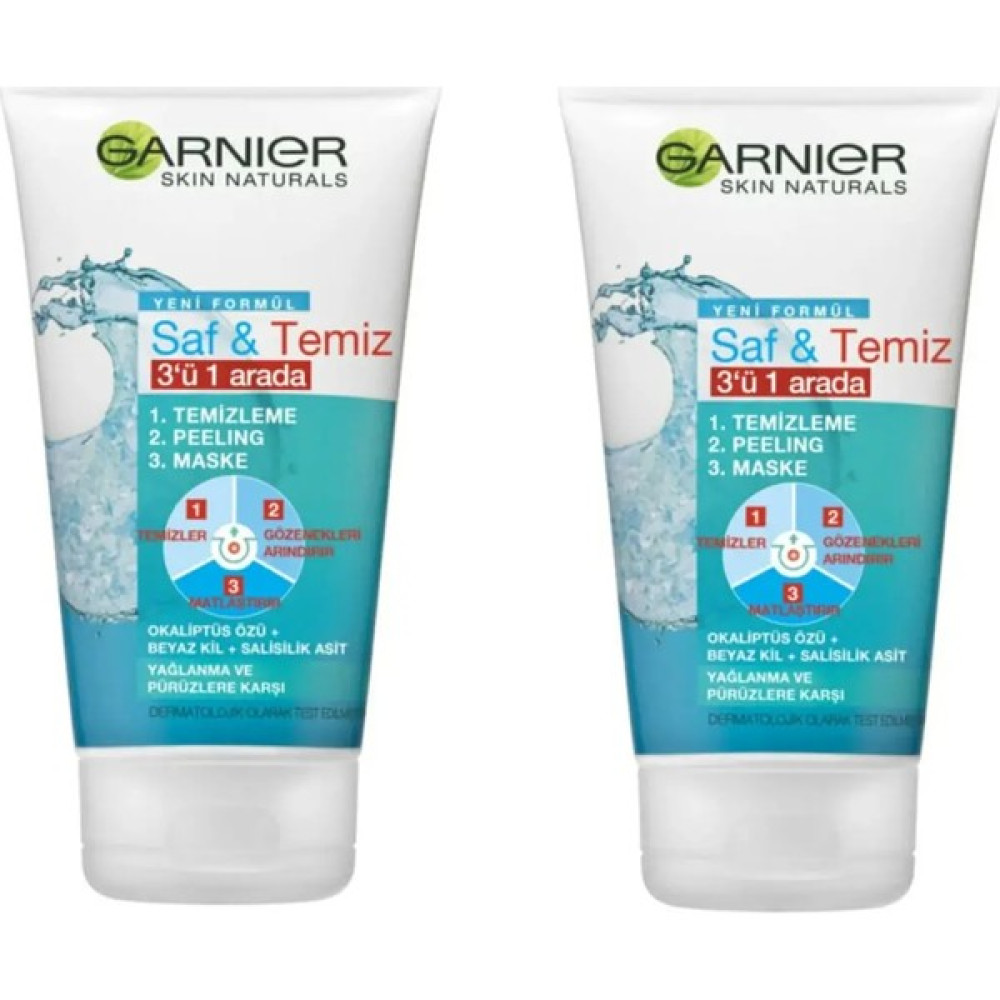 Garnier Saf &temiz 3'ü 1 Arada Yağlanma ve Pürüzlere Karşı Temizleme Jeli 150 ml x 2 Adet Cilt Temizleme ve Peeling Fiyatı