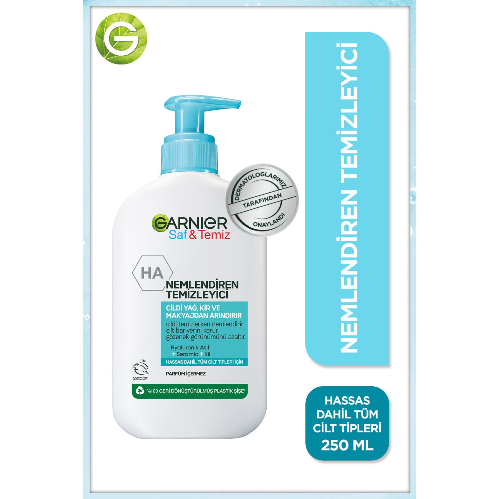 Garnier Saf& Temiz Nemlendiren Temizleyici [ Hyaluronik Asit Seramid Kil] 250 ml Yüz Temizleme Jeli Cilt Temizleme ve Peeling Fiyatı
