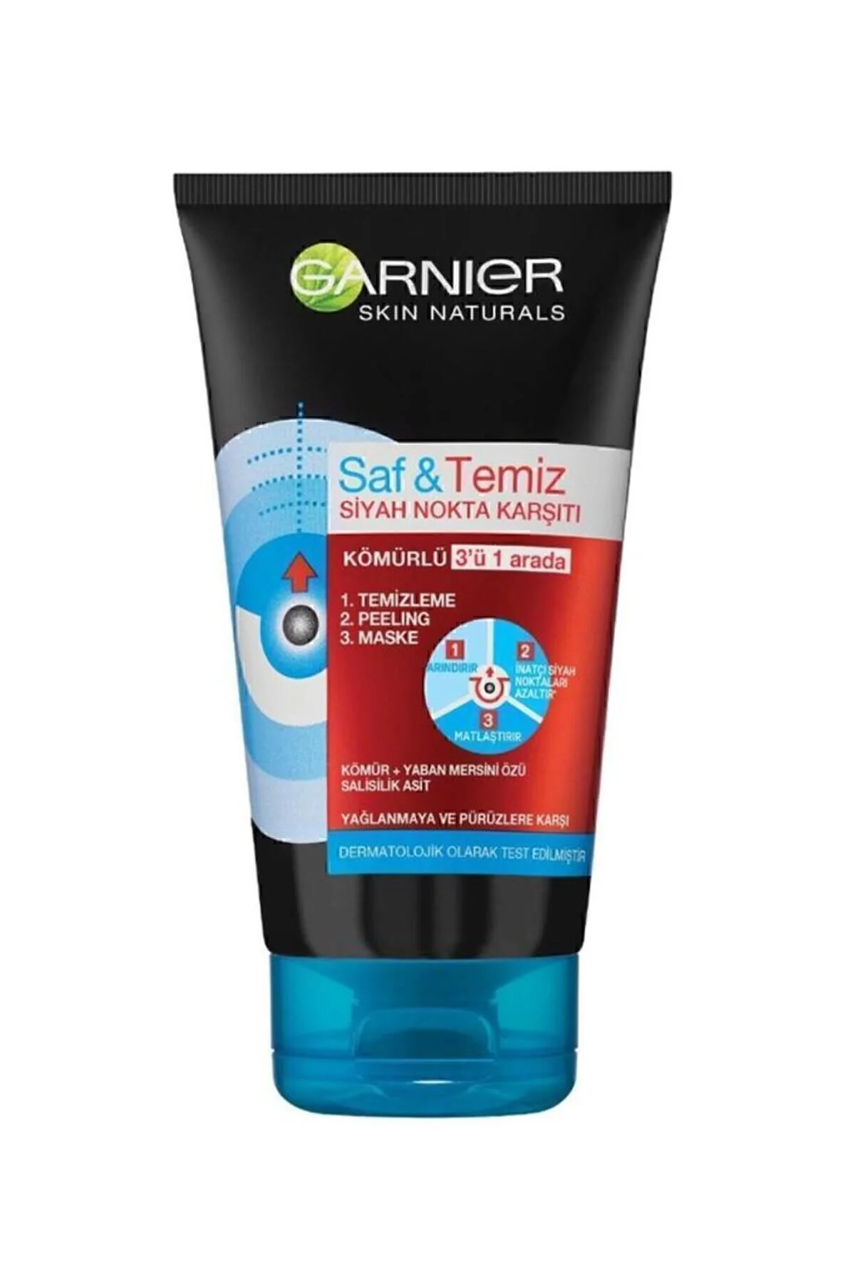 Garnier Saf & Temiz Siyah Nokta Karşıtı Kömürlü 3ü 1 Arada 50 ml" Cilt Temizleme ve Peeling Fiyatı