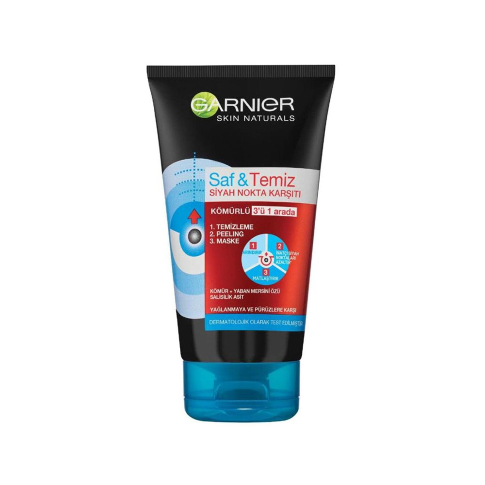 Garnier Saf & Temiz Siyah Nokta Karşıtı Kömürlü 3ü 1 Arada 50 ml Cilt Temizleme ve Peeling Fiyatı